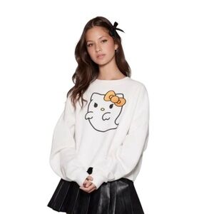 Sanrio Hello Kitty X Forever 21 White Hello Kitty Ghost Embroidered Sweatshirt